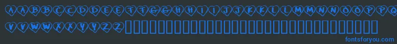 KrPaperHearts-Schriftart – Blaue Schriften auf schwarzem Hintergrund