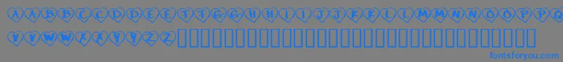KrPaperHearts-Schriftart – Blaue Schriften auf grauem Hintergrund