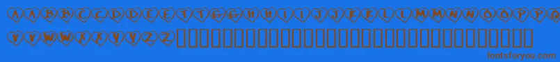 KrPaperHearts Font – Brown Fonts on Blue Background
