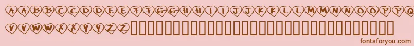 Saiba mais sobre a fonte KrPaperHearts Fonte KrPaperHearts – fontes marrons em um fundo rosa