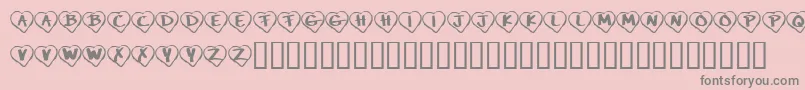 KrPaperHearts Font – Gray Fonts on Pink Background