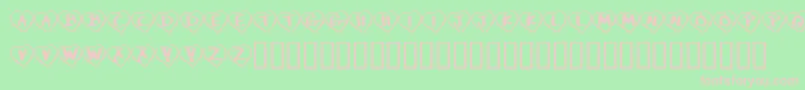 フォントKrPaperHearts – 緑の背景にピンクのフォント
