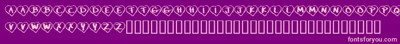 KrPaperHearts Font – Pink Fonts on Purple Background