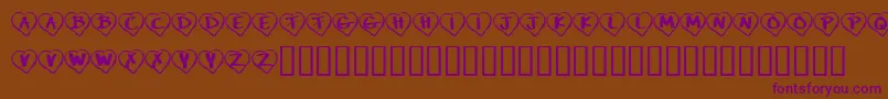 KrPaperHearts Font – Purple Fonts on Brown Background