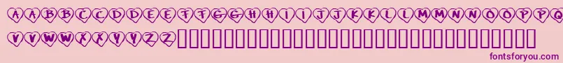 Fonte KrPaperHearts – fontes roxas em um fundo rosa