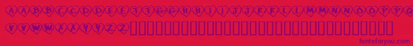 KrPaperHearts Font – Purple Fonts on Red Background