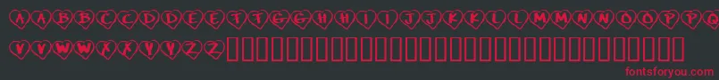 KrPaperHearts Font – Red Fonts on Black Background