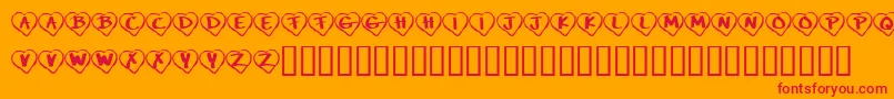KrPaperHearts-Schriftart – Rote Schriften auf orangefarbenem Hintergrund