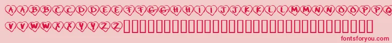 フォントKrPaperHearts – ピンクの背景に赤い文字