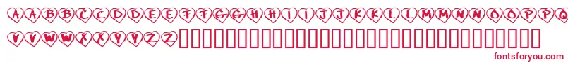 KrPaperHearts-fontti – punaiset fontit valkoisella taustalla