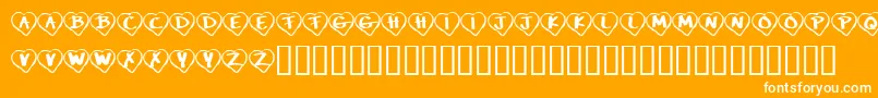 Fonte KrPaperHearts – fontes brancas em um fundo laranja