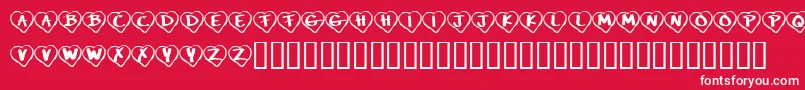 KrPaperHearts-fontti – valkoiset fontit punaisella taustalla