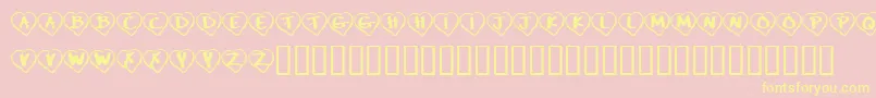 KrPaperHearts Font – Yellow Fonts on Pink Background
