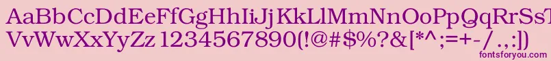 Fonte Kacstdecorative – fontes roxas em um fundo rosa