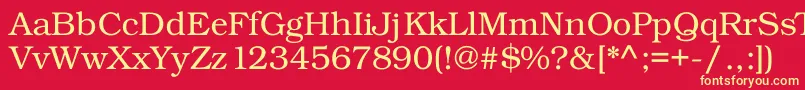 フォントKacstdecorative – 黄色の文字、赤い背景