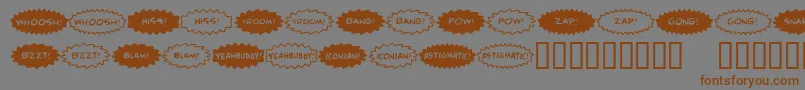 Czcionka Comicfx ffy – brązowe czcionki na szarym tle