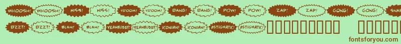 Fonte Comicfx ffy – fontes marrons em um fundo verde