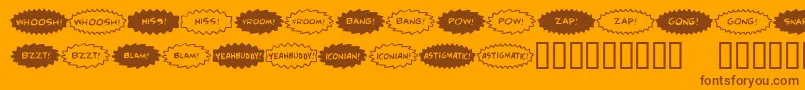 More about Comicfx ffy Font Comicfx ffy Font – Brown Fonts on Orange Background