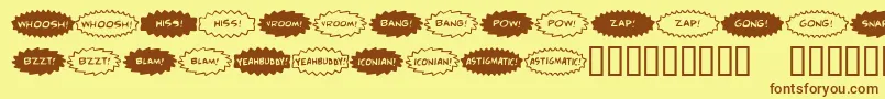 Подробнее о шрифте Comicfx ffy Шрифт Comicfx ffy – коричневые шрифты на жёлтом фоне