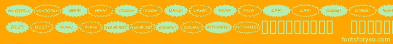 Comicfx ffy Font – Green Fonts on Orange Background