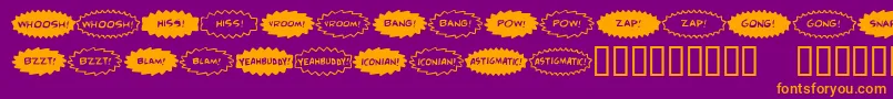 Comicfx ffy Font – Orange Fonts on Purple Background