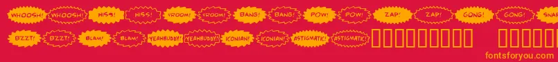 Lisätietoja Comicfx ffy-fontista Comicfx ffy-fontti – oranssit fontit punaisella taustalla