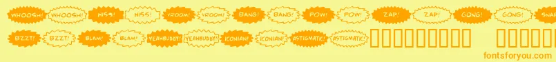 Comicfx ffy Font – Orange Fonts on Yellow Background