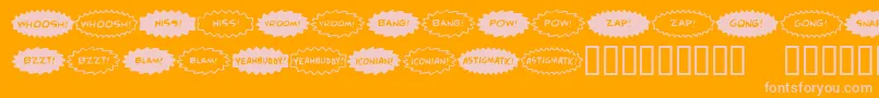 Comicfx ffy-Schriftart – Rosa Schriften auf orangefarbenem Hintergrund