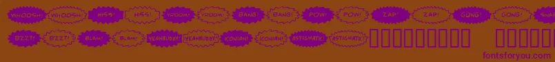 Comicfx ffy Font – Purple Fonts on Brown Background