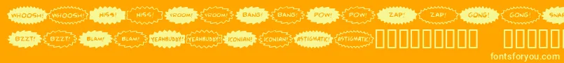 fuente Comicfx ffy – Fuentes Amarillas Sobre Fondo Naranja