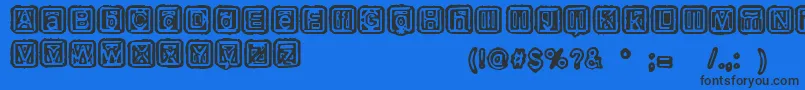 Шрифт RubberHell – чёрные шрифты на синем фоне