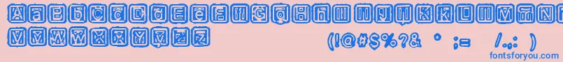 RubberHell Font – Blue Fonts on Pink Background