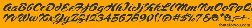 Czcionka Script1VoodooScriptFreeware – czarne czcionki na pomarańczowym tle