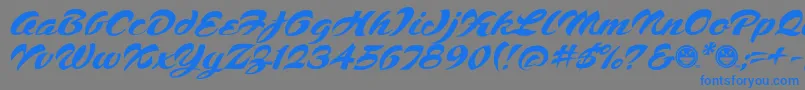Saiba mais sobre a fonte Script1VoodooScriptFreeware Fonte Script1VoodooScriptFreeware – fontes azuis em um fundo cinza