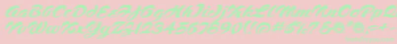 Script1VoodooScriptFreeware Font – Green Fonts on Pink Background