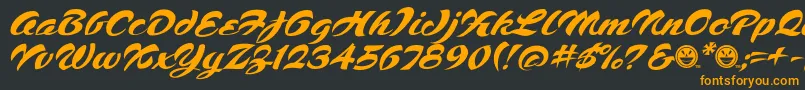 Script1VoodooScriptFreeware Font – Orange Fonts on Black Background