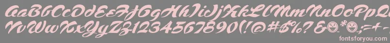 Script1VoodooScriptFreeware Font – Pink Fonts on Gray Background