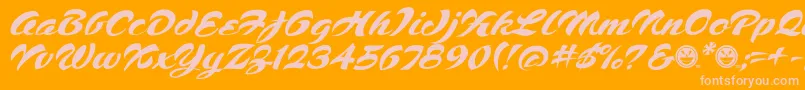 Script1VoodooScriptFreeware Font – Pink Fonts on Orange Background