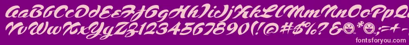 fuente Script1VoodooScriptFreeware – Fuentes Rosadas Sobre Fondo Morado