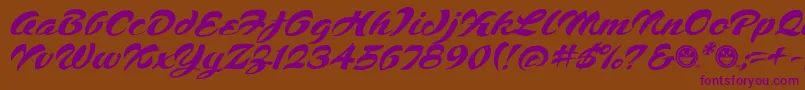 Script1VoodooScriptFreeware-Schriftart – Violette Schriften auf braunem Hintergrund