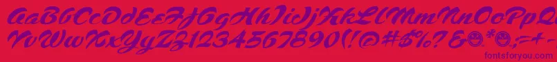 Script1VoodooScriptFreeware Font – Purple Fonts on Red Background