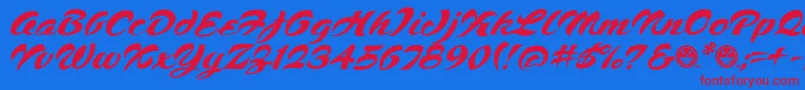 Script1VoodooScriptFreeware Font – Red Fonts on Blue Background