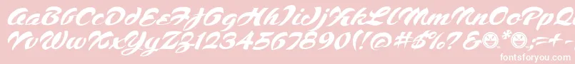 フォントScript1VoodooScriptFreeware – ピンクの背景に白い文字