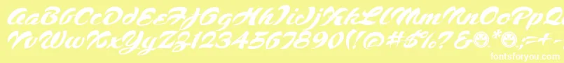 Script1VoodooScriptFreeware Font – White Fonts on Yellow Background