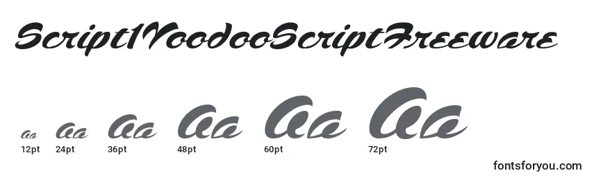 Größen der Schriftart Script1VoodooScriptFreeware (57978)
