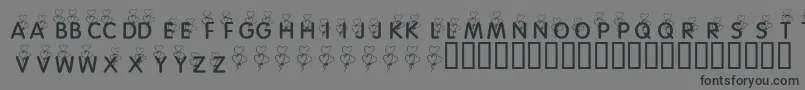 KrHeartBalloons Font – Black Fonts on Gray Background