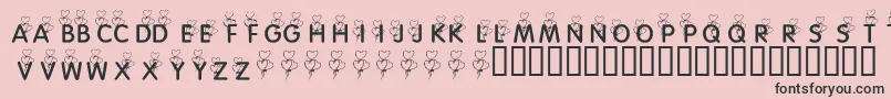 KrHeartBalloons Font – Black Fonts on Pink Background