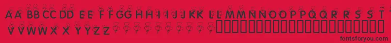 KrHeartBalloons Font – Black Fonts on Red Background