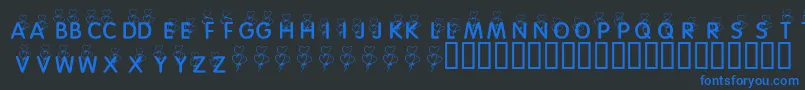 KrHeartBalloons Font – Blue Fonts on Black Background