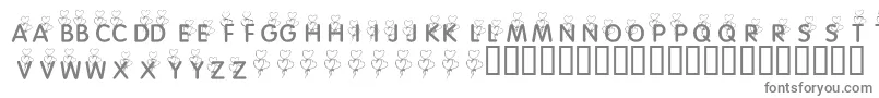 KrHeartBalloons Font – Gray Fonts on White Background